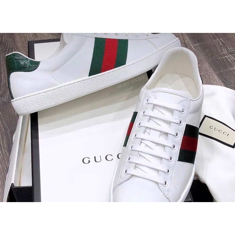 Giày Slipon GUCCI Trắng đế Cao Su - Giày Slipon Nam
