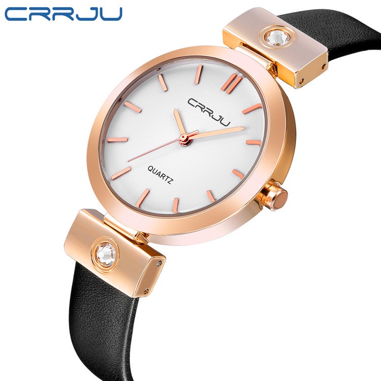 CRRJU Women's Watch Fashion Casual Leather Quartz Waterproof 2118 L