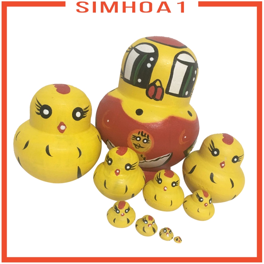 Bộ 10 Búp Bê Nga Matryoshka Matryoshka Nesting In Hình Gà Con Dễ Thương Làm Quà Tặng Giáng Sinh