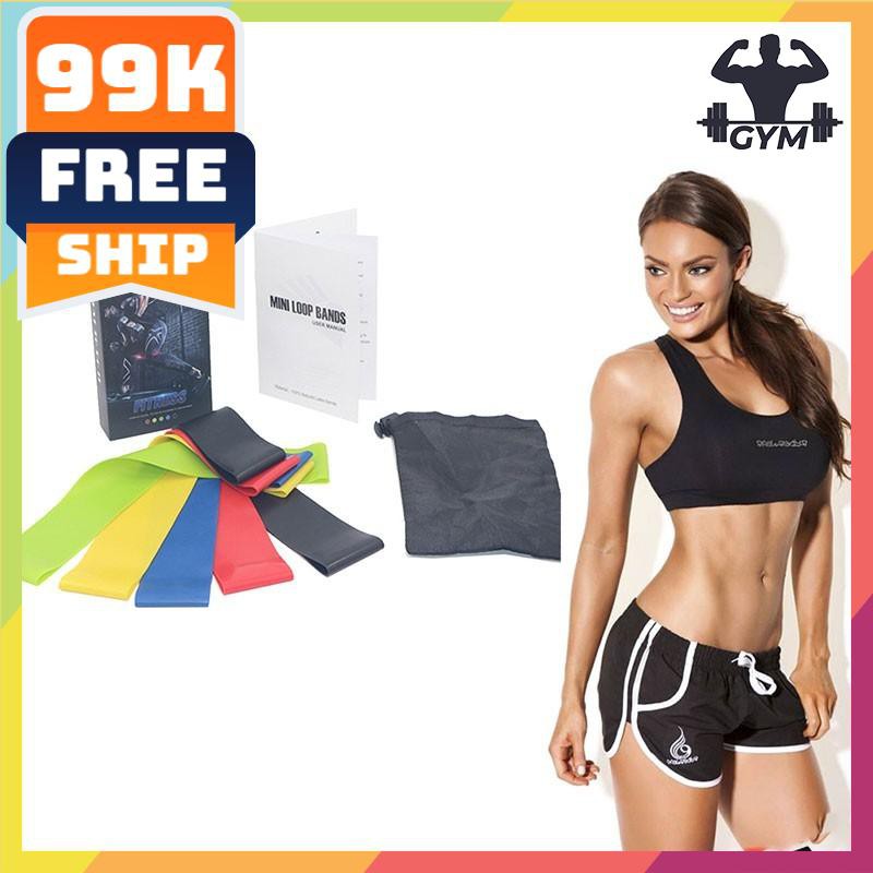 FLASH SALE🎁 Bộ 5 dây mini band tập mông chân-Dây thun tập gym-giảm cân tốt-freeship 50k-giá rẻ vô địch-hà nội & tphcm