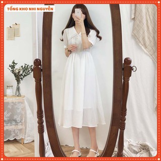 Váy Nữ Somi Dáng Dài 🍓 Đầm Nữ Trơn Dáng Suông Xòe Nhẹ Thiết Kế Tiểu Thư Hàn Quốc 🍓