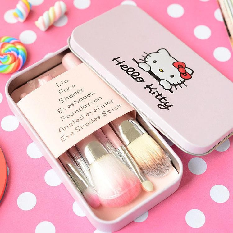 [ Hàng Cao Cấp] Bộ Cọ Trang Hello Kitty Chuyên Nghiệp Cao Cấp 7 Cây, Dành Cho Trang Điểm Cá Nhân