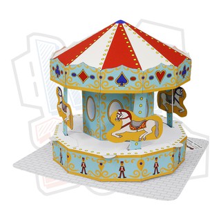 Mô hình giấy đồ chơi trò chơi Công viên Amusement Park (Merry go round)