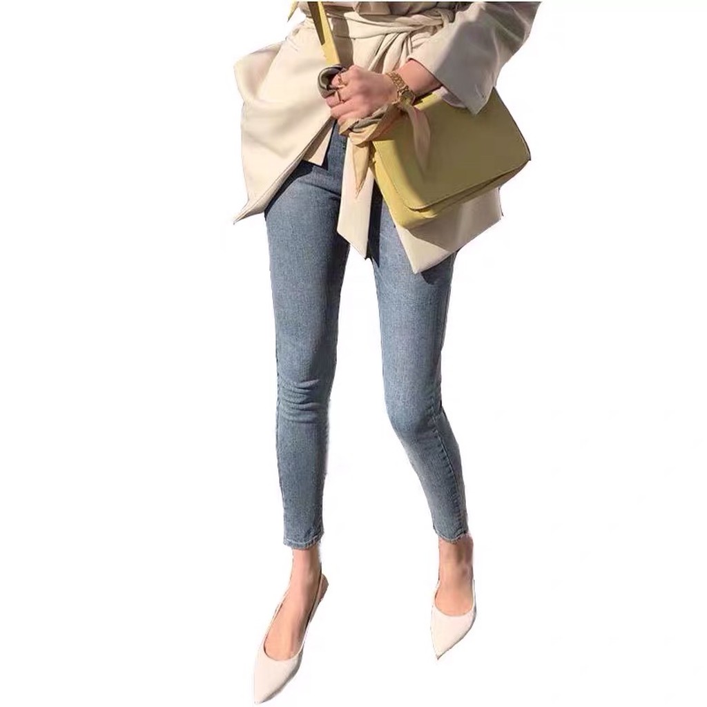 QUẦN JEAN SKINNY DÁNG ÔM CẠP CAO HAIQUANG CHẤT CO DÃN SIÊU MỀM TÔN DÁNG MÀU XANH NHẠT -MÃ HQ01