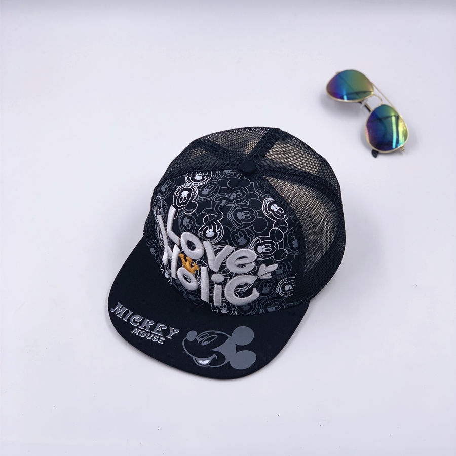 Mũ Lưỡi Trai Phối Lưới Thêu Chữ Phong Cách Hip hop Thời Trang Mùa Hè Cho Bé