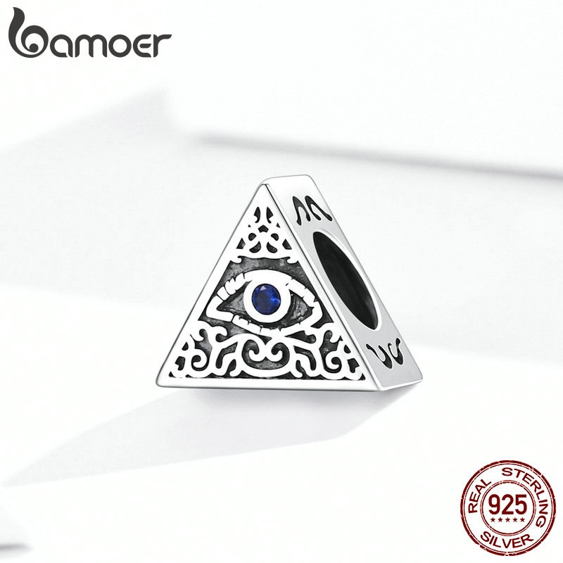 Hạt Trang Sức Bamoer SCC1567 Hình Mắt Bằng Bạc Sterling 925 Tráng Men 3mm Cho Làm Vòng Tay