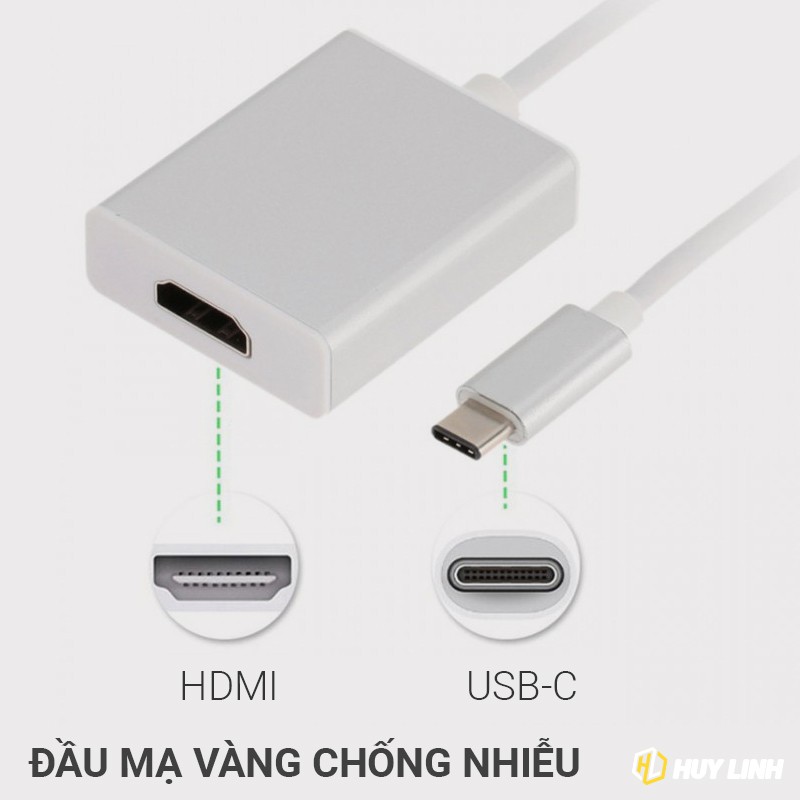 Cáp chuyển đổi tín hiệu từ USB Type C sang cổng HDMI - Hỗ trợ độ phân giải 4k