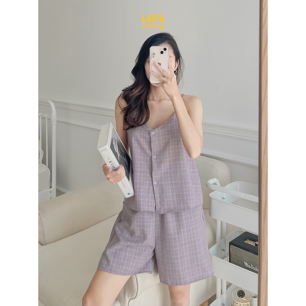 Bộ Đồ Ngủ Pijama Hai Dây Nút LEO's clothing DB12 | BigBuy360 - bigbuy360.vn