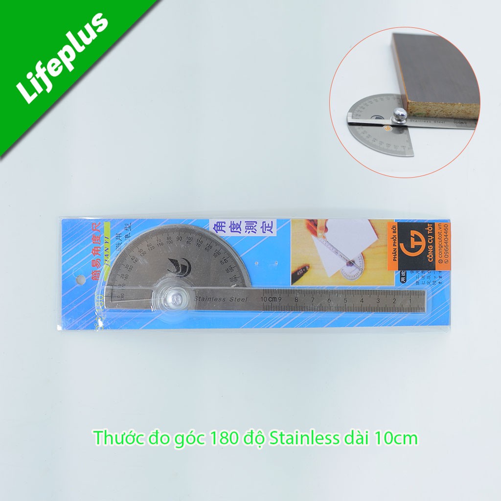 Thước đo góc 180 độ dài 10cm