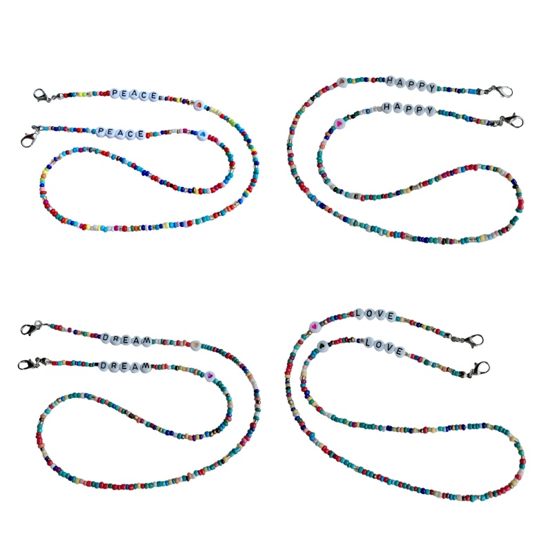 Dây Giữ Mắt Kính / Vòng cổ / Khuyên Tai Chống Trượt In Chữ Nhiều Màu Sắc
