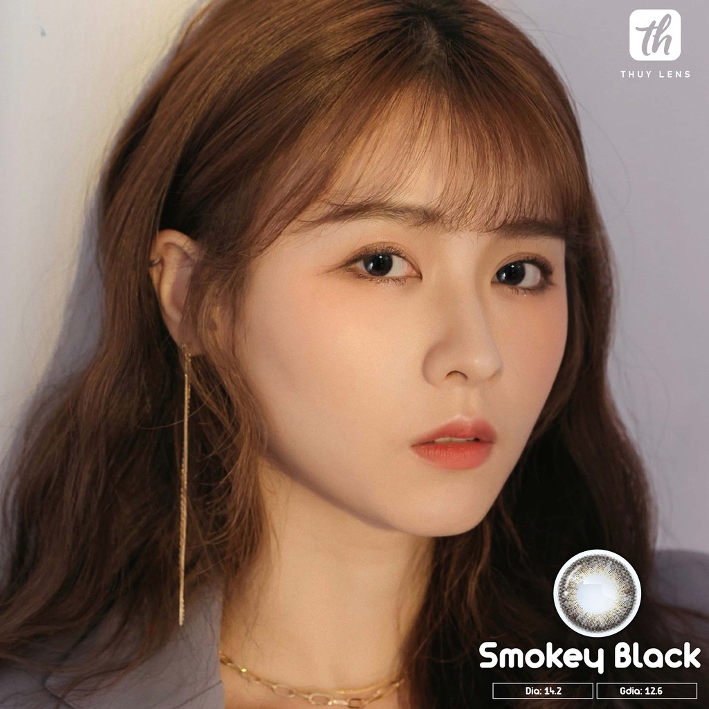 01 Chiếc Lens Cận Hàn Quốc Thúy Lens Smokey Black - Kính Áp Tròng Màu Đen