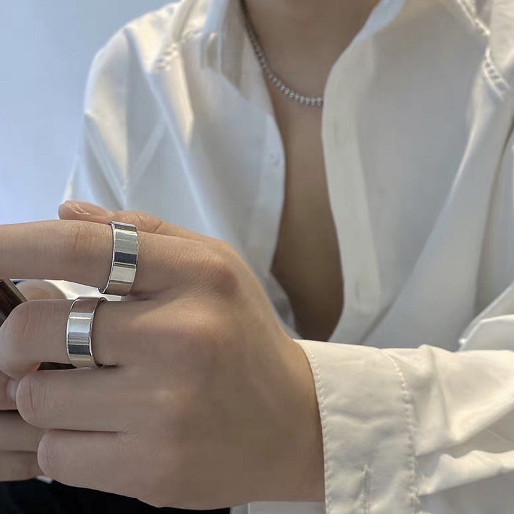 ✨✨Nhẫn nam nữ, nhẫn trơn thép titan không gỉ, thời trang cá tính cực ngầu