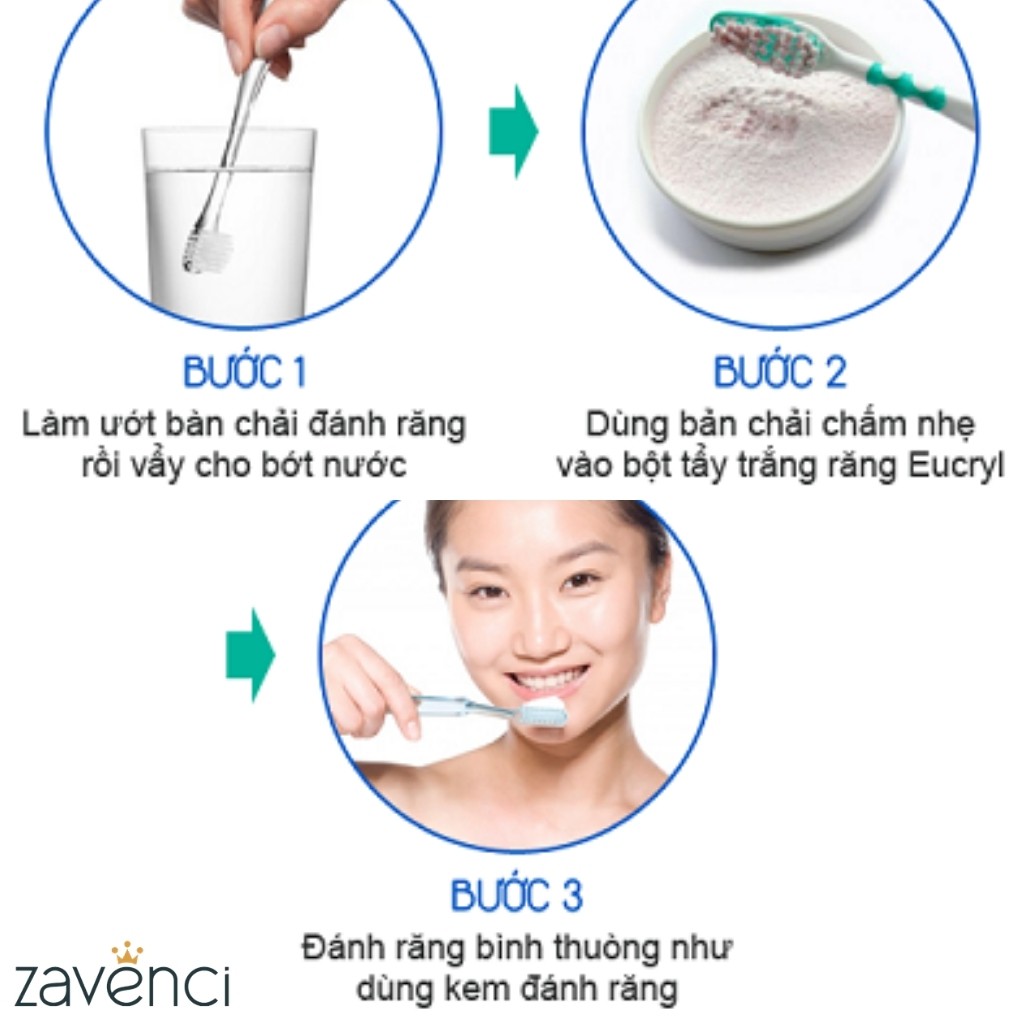 Bột Trắng Răng EUCRYL Toothpowder tẩy trắng răng thơm miệng chính hãng (50g)