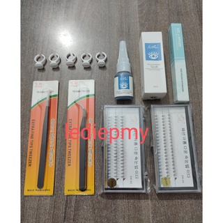 Combo set tự nối mi cơ bản....keo nối mi ko cay Fumix