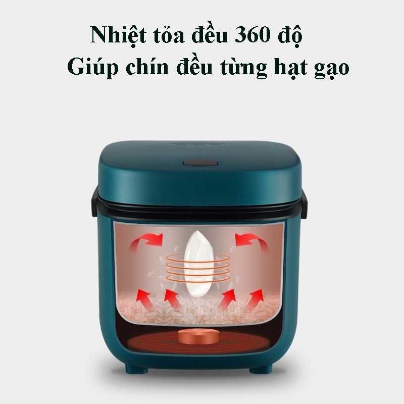 Nồi cơm điện mini - Nồi đa năng - lòng nồi phủ chống dính dễ dàng vệ sinh