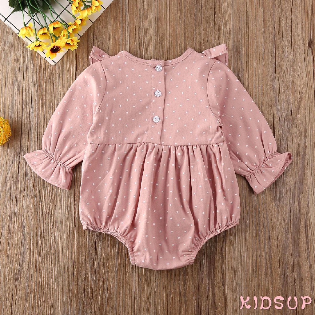 Jumpsuit Chất Cotton Phối Bèo Cho Bé Gái