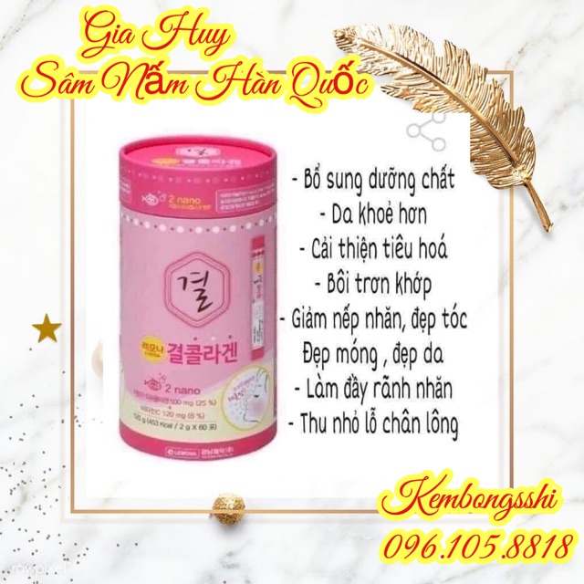 [HÀNG MỚI VỀ] Bột Uống Bổ Sung Collagen Hàn Quốc Hôp 60 gói