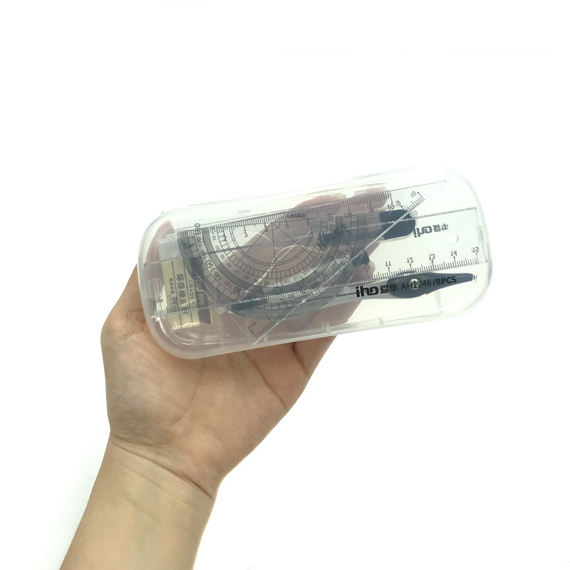Bộ Compa 7 Món - Bút Chì Kim - Aihua AH1246 - Màu Đen