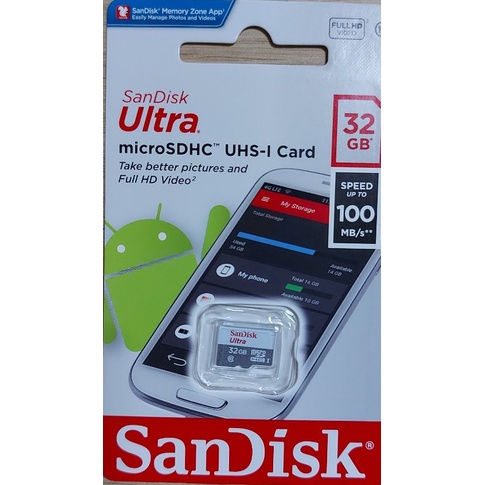 Thẻ nhớ Micro SD 32GB Sandisk Ultra Class 10 UHS-I 100Mb/s chuyên dùng ghi hình cho camera IP