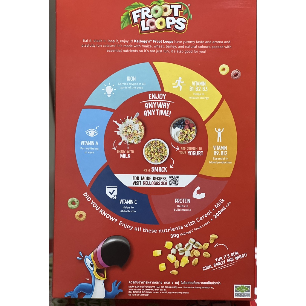 Ngũ cốc dinh dưỡng Kelloggs Froot Loop 285g