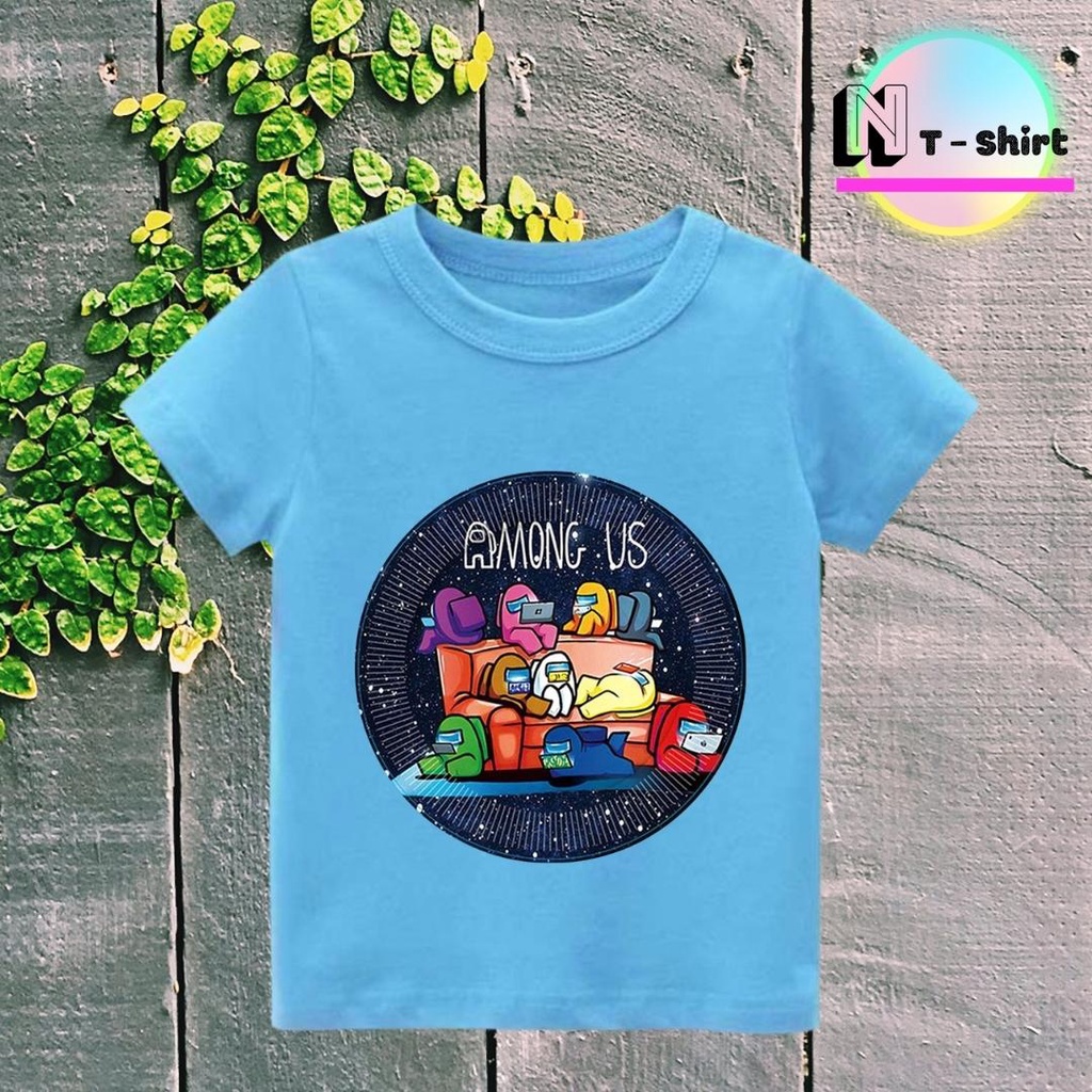 Áo thun bé trai và bé gái, Áo phông trẻ em in hình Game Among US, Áo cotton xịn mặc mát thoải mái NTshirt 09