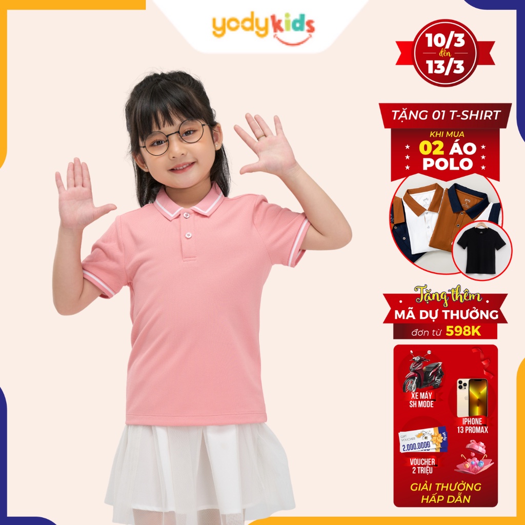 Áo polo cho bé trai YODY phối bo, chất vải cotton thoáng mát, mềm mịn APK5169