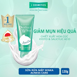 Sữa rửa mặt hỗ trợ trị mụn Senka Perfect Whip Acne Care 120g