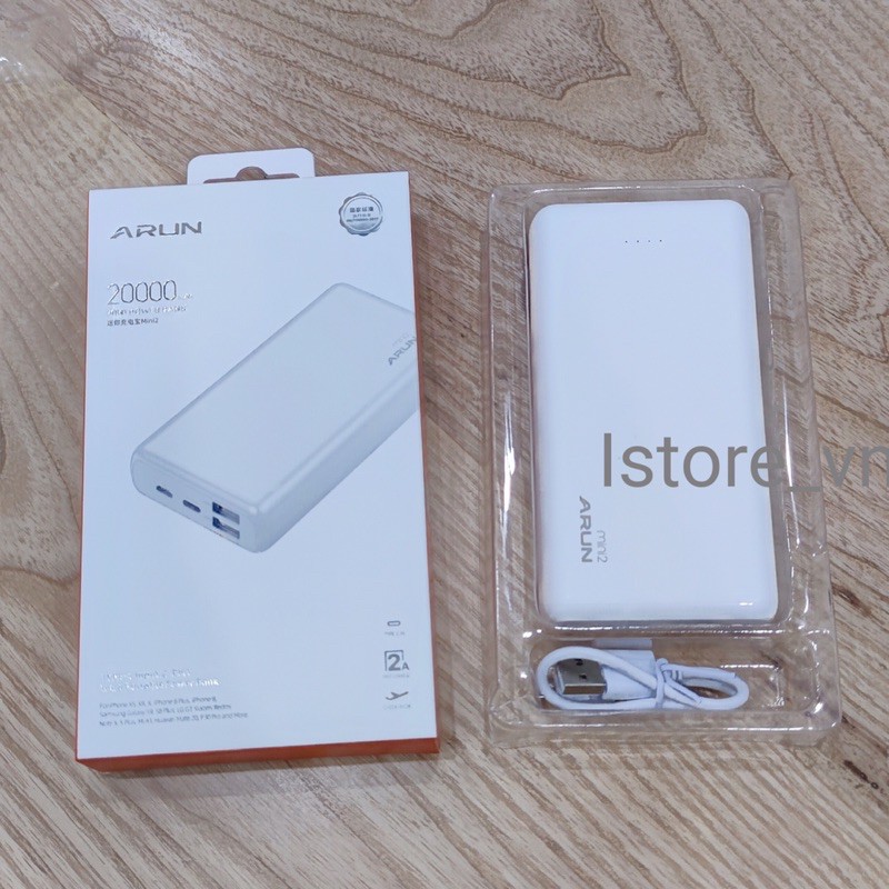 Pin sạc dự phòng Arun 20000mAh .Hàng chính hãng.