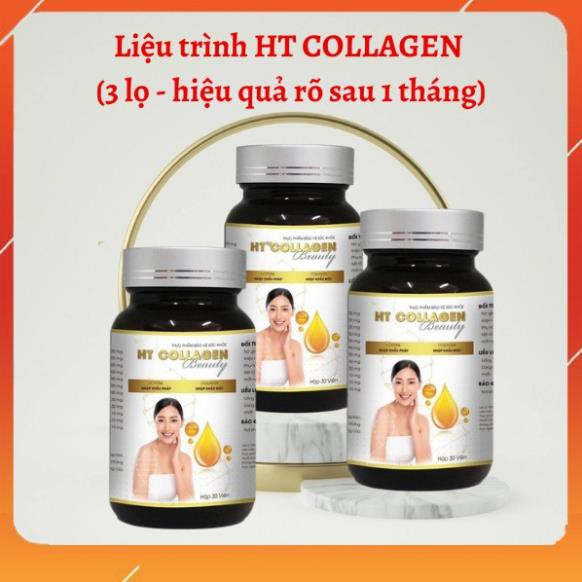 [HIỆU QUẢ SAU 1 THÁNG] Combo Liệu Trình 3 Lọ Viên uống trắng da, căng bóng da Glutathione HT COLLAGEN