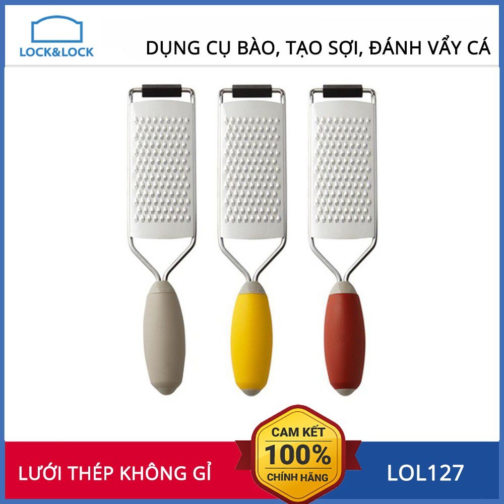 Dụng cụ bào, đánh vẩy cá đa năng Lock&amp;Lock lưỡi bào thép không gỉ tay cầm silicone LOL127