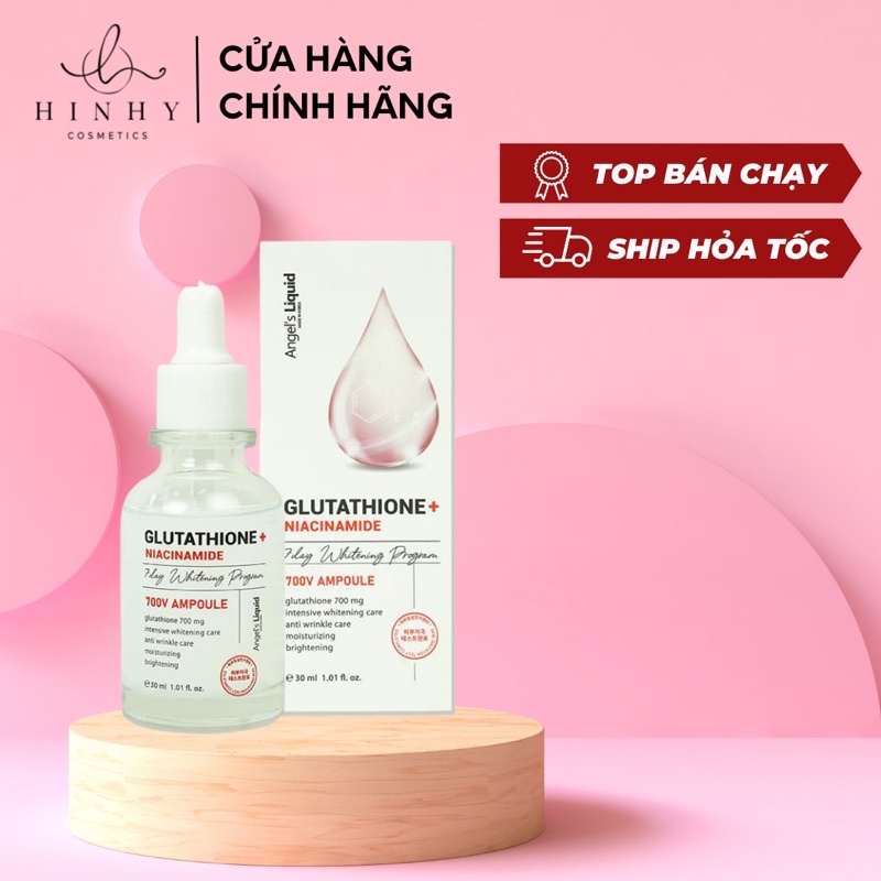 Huyết Thanh Dưỡng Trắng Da Mờ Thâm Nám Angel's Liquid 7Day Whitening Program Glutathione + Niacinamide 700V Ampoule