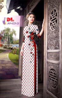 Vải áo dài chấm bi