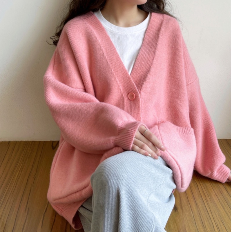 Áo Khoác Len Tay Dài Phong Cách Hàn Quốc Thanh Lịch Dành Cho Nữ