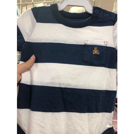 Body chip Baby Gap - Xanh gấu sọc trắng