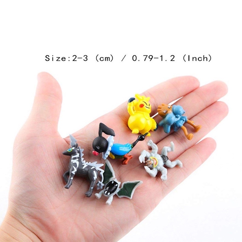 Đồ chơi mô hình mini PKM poke mon Pikachu Evee Ditto Gengar Squirtle 2-3cm