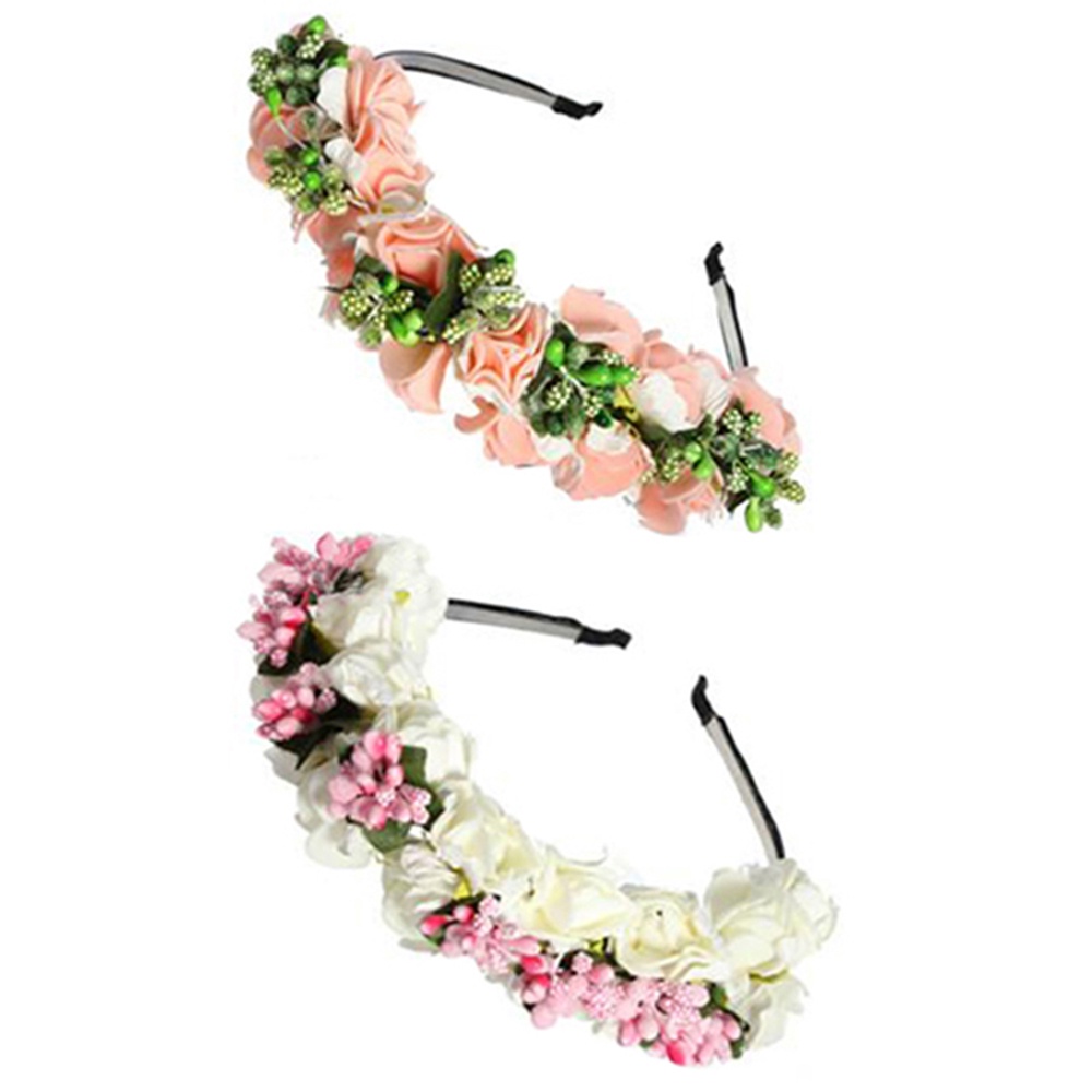 Băng đô cài tóc kiểu vòng hoa đội đầu phong cách boho cá tính cho nữ