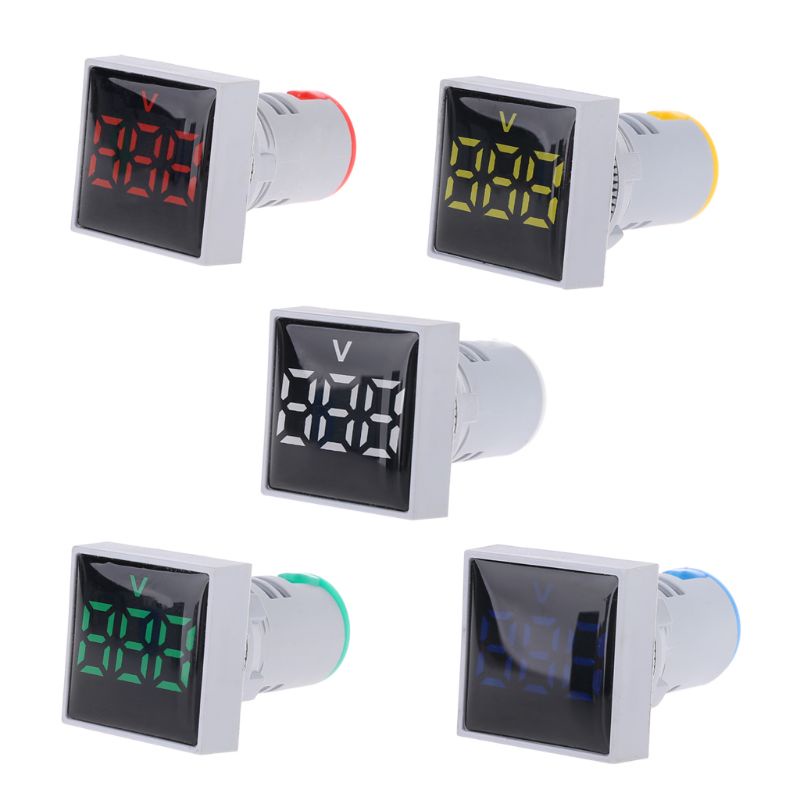 Vôn Kế Kỹ Thuật Số Hình Vuông Có Đèn LED AC 20-500V
