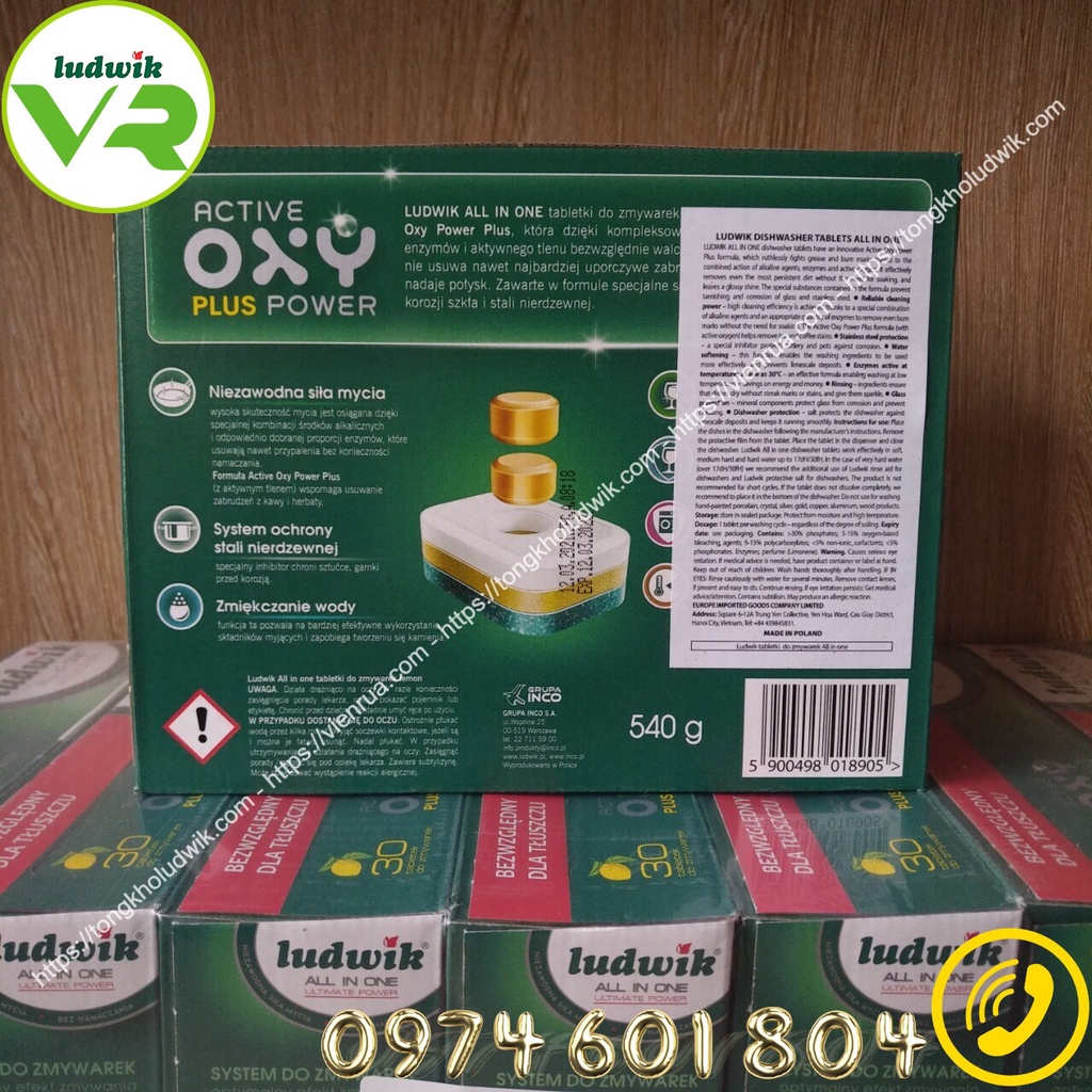 Viên rửa bát Ludwik All in one, hộp 30 viên