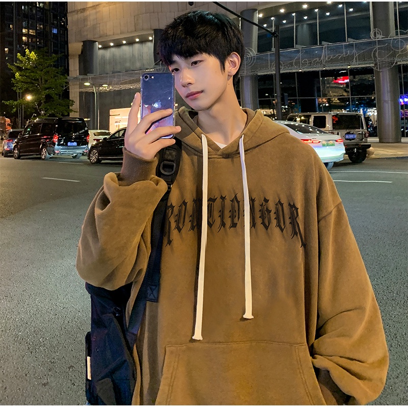 Ifnicefuture The new online Áo Khoác hoodie Tay Dài Dáng Rộng In Họa Tiết vintage Thời Trang Thường Ngày Cho Nam