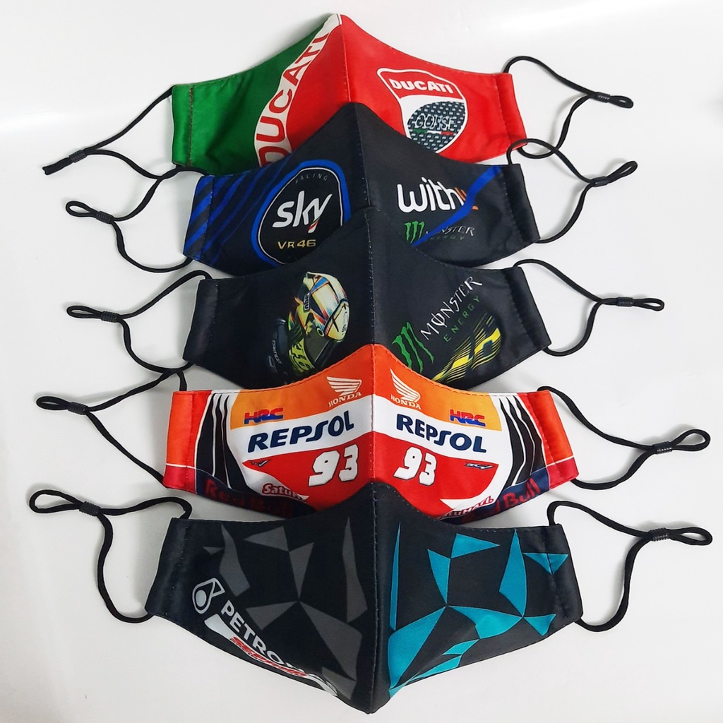 KHẨU TRANG 3D XE ĐUA MOTO GP FORM NAM NỮ - 4 LỚP BẢO VỆ " KHÁNG GIỌT BẮN - SIÊU KHÁNG KHUẨN " Made in Thailand