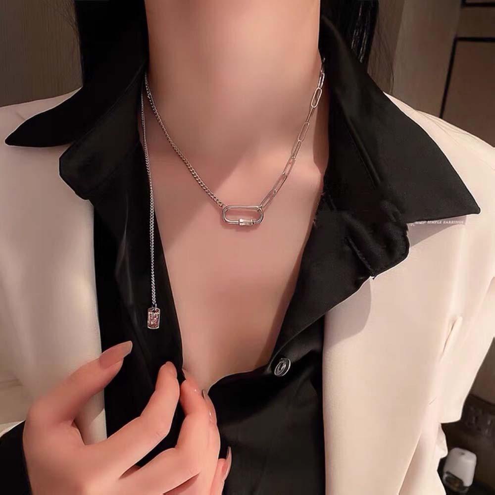 ANEMONE Vòng cổ Choker Mặt Kẹp Giấy Phong Cách Hàn Quốc Cho Nữ