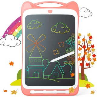 Jasonwell Bảng viết / vẽ điện tử thông minh tự xóa 12 "màn hình LCD Bảng viết trẻ em hình mèo dễ thương nhiều màu