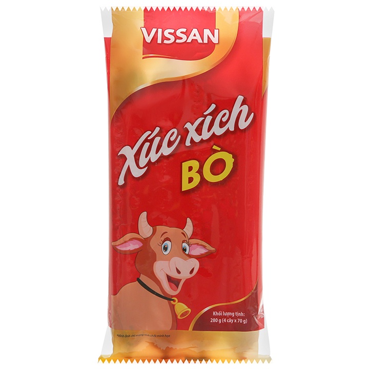 Xúc xích Bò tiệt trùng Vissan 280g (4 cây) -  SM0034 -  SIBMART