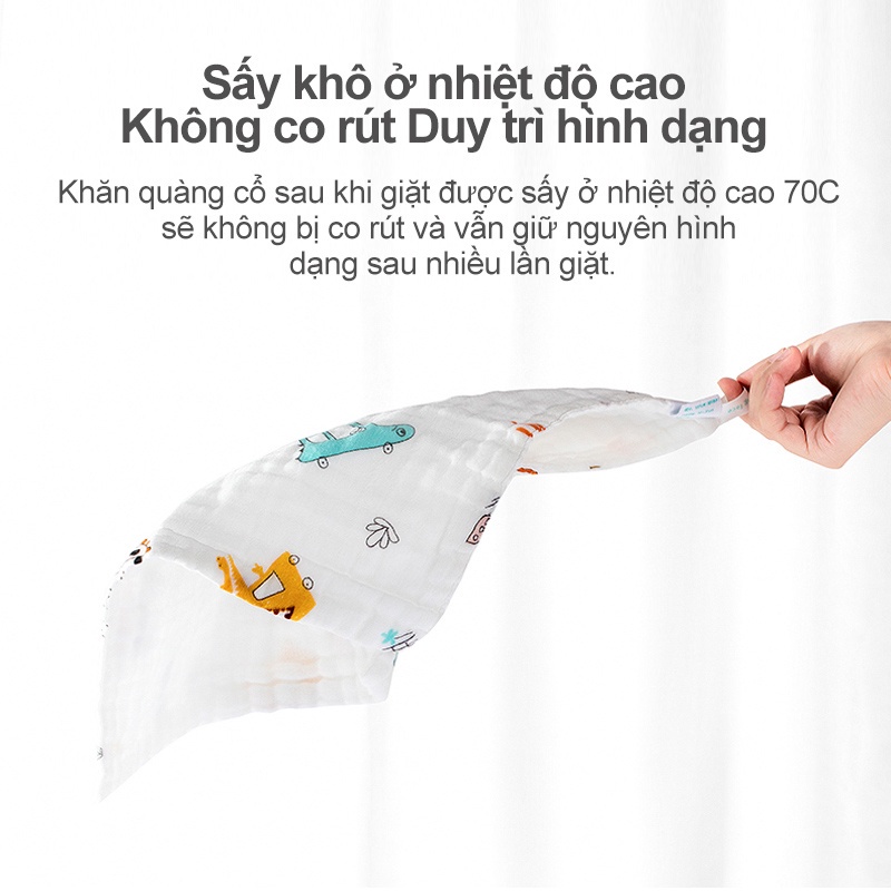 Khăn sữa 6 lớp xô cotton, Khăn mặt cho bé 6 lớp mềm mại thân thiện với da của bé kích thước to 30x30 cm Thị Nắng Store