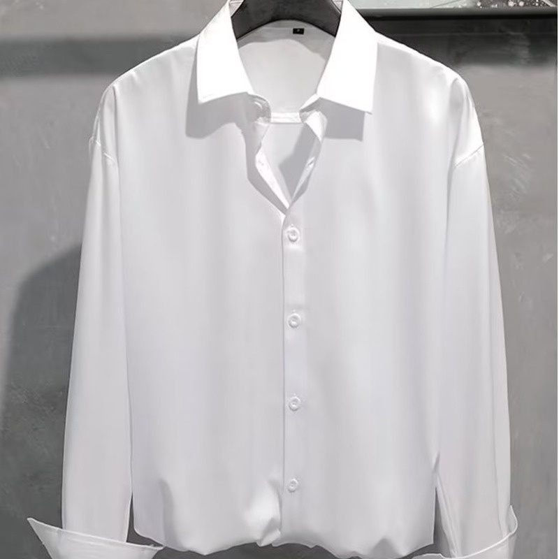 Áo Sơ Mi Màu Đen Trơn Tay Dài Có Size Lớn M-8XL Thời Trang Dành Cho Nam Giới