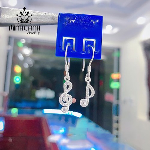 Bông Tai Bạc Hình Nốt Nhạc - Minh Canh Jewelry