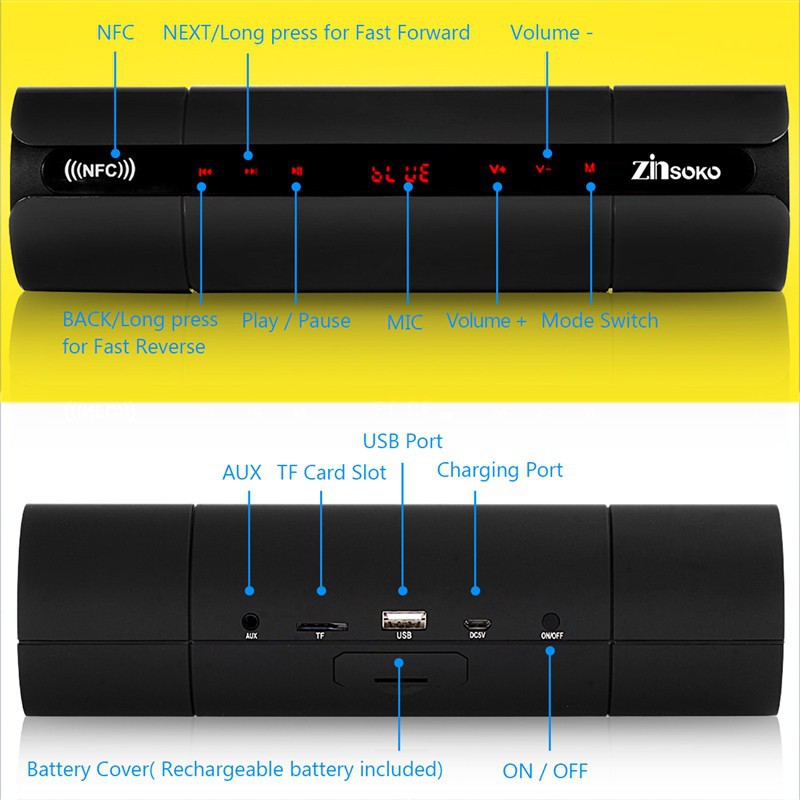 Loa Bluetooth Không Dây Fdl 1 X Zinsoko Kr-8800 Kèm Phụ Kiện