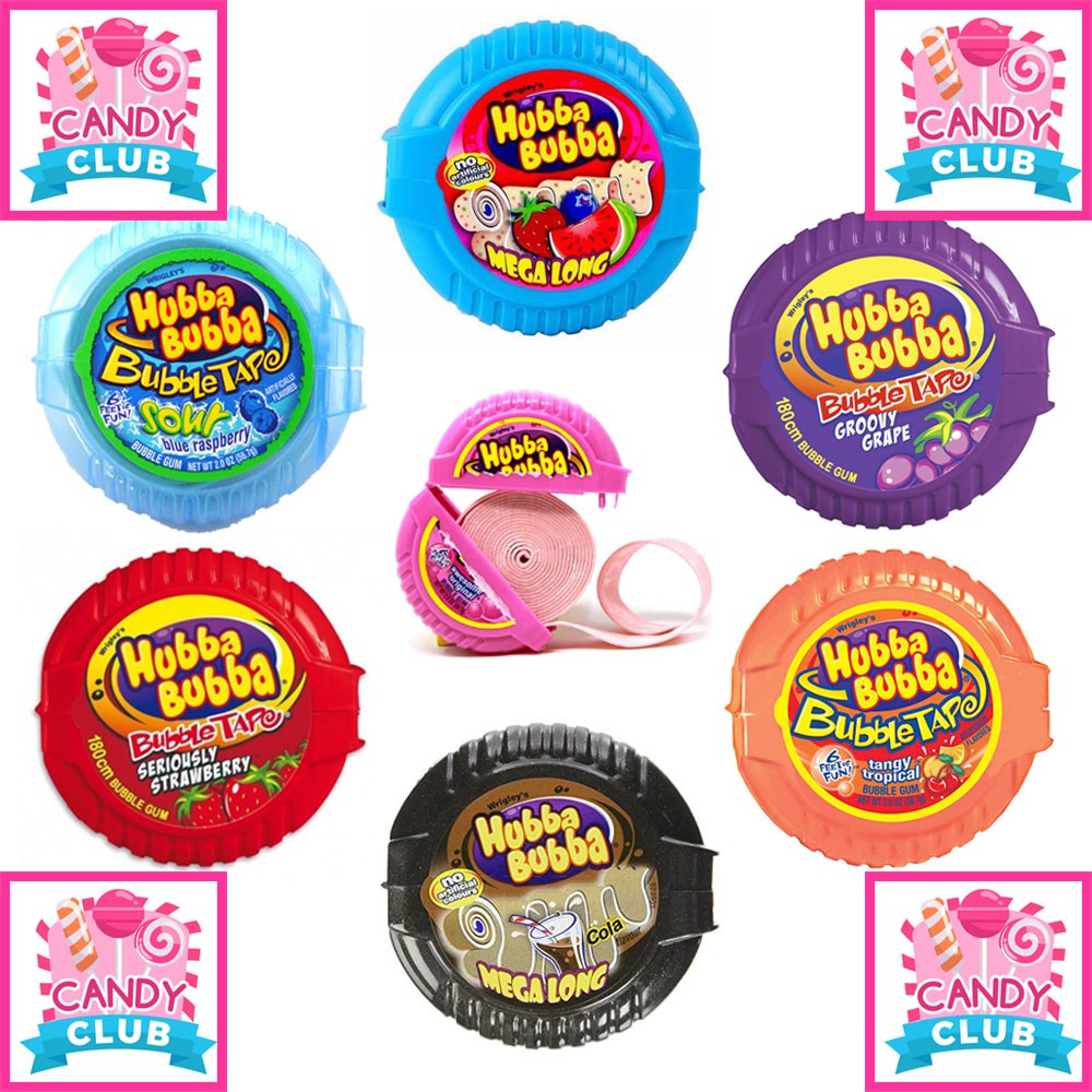 Kẹo Cuộn Gum Hubba Bubba 7 màu dài 180 cm