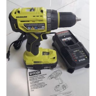 Bộ máy khoan Ryobi 2 chức năng 18v, không chổi than(máy,pin, sạc điện 120v)