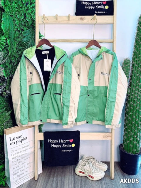 🌈𝐆𝐈𝐀́ 𝐗𝐔̛𝐎̛̉𝐍𝐆💢005 Áo Khoác Kaki - Xanh-Kem 2 Lớp Bomber Jacket Unisex | BigBuy360 - bigbuy360.vn